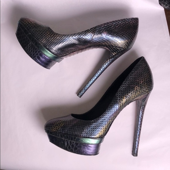 Brian Atwood Rainbow Python Platform Pumps Exotic - Picture 7 of 8